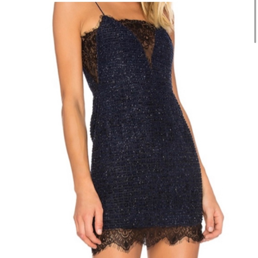 NWT REVOLVE X by NBD NAVY BLUE GIO MINI DRESS SIZE 0